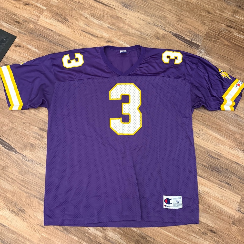 Mens vintage 90s champion NFL Jeff George Minnesota Vikings home jersey sz XL